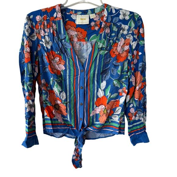 Anthropologie Maeve Elan Scarf Printed Blouse from Anthropologie Size 6 - Picture 2 of 9